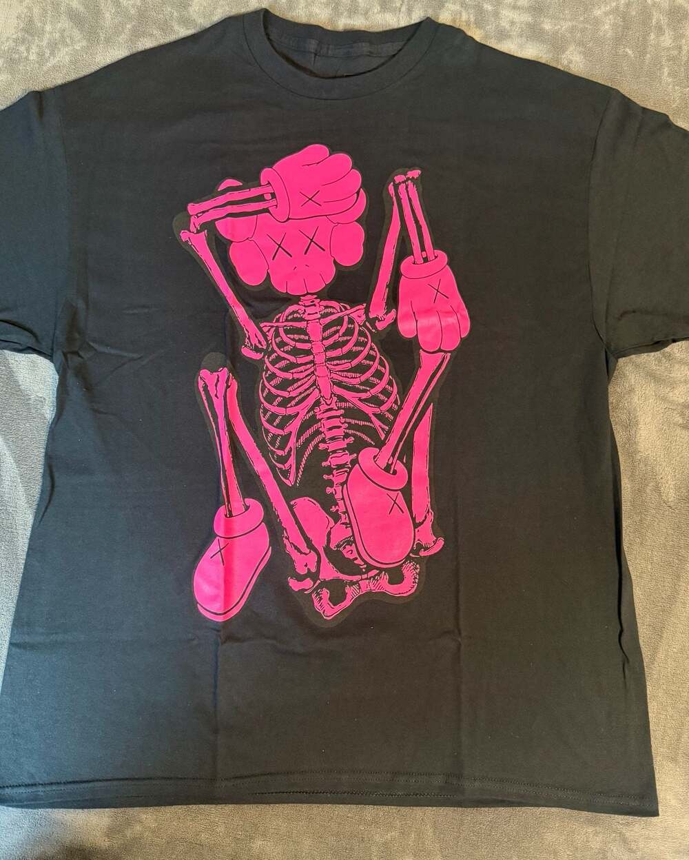 KAWS New Fiction Skeleton Graphic T-Shirt Black XL